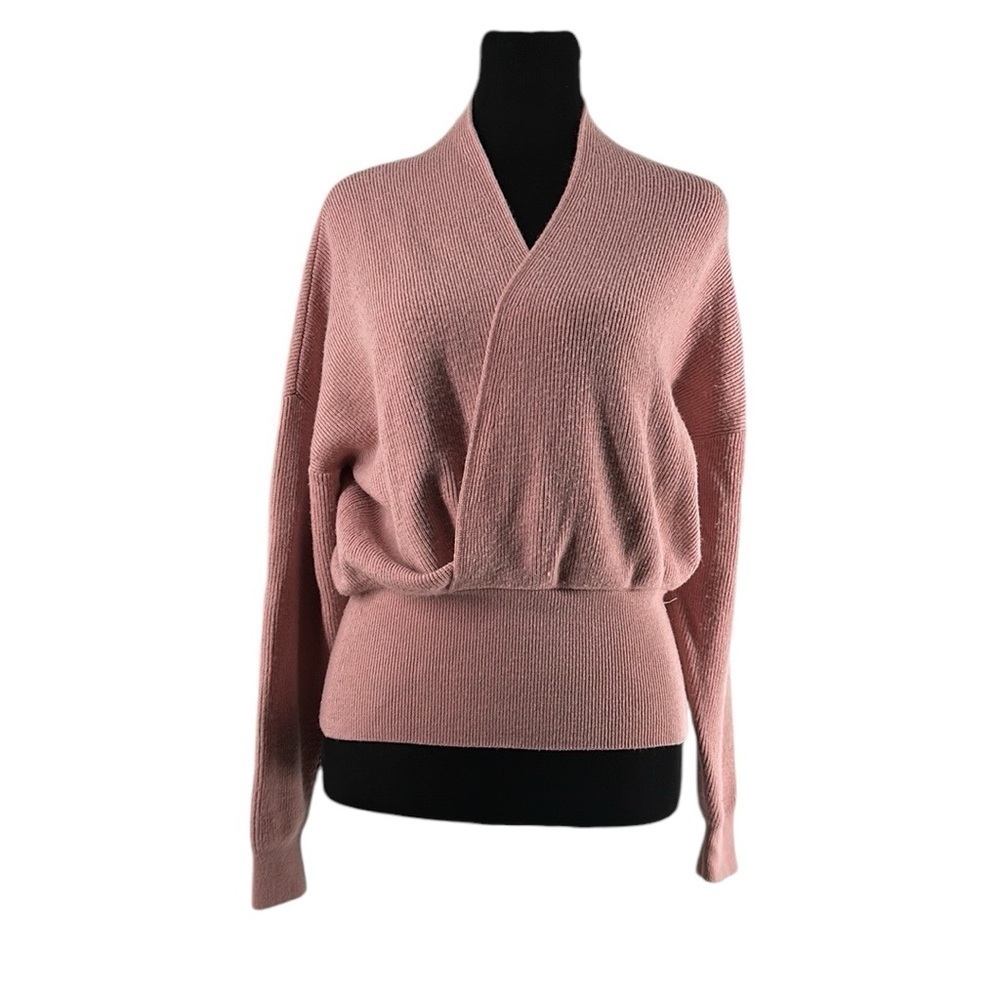 Kit and Ace merino wool sweater cross v neck defined waist warm cozy sz sm